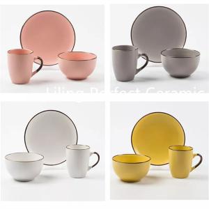 ceramic matt color glaze tableware dinnerset ceramic mug ,bowl and plate